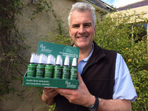 Willie Petrie with his natural midge repellent, Bug Soother